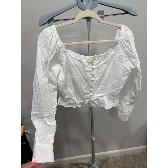 Urban Outfitters Tops - Urban Outfitters Coquette Cottagecore Milkmaid Prairie Crop Top White Cotton M